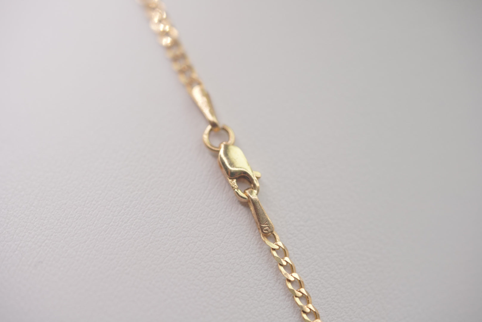 14k D Cut Chain with Pendant - Teddy Bear