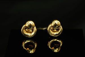 14k Circle Ball Clip Earrings