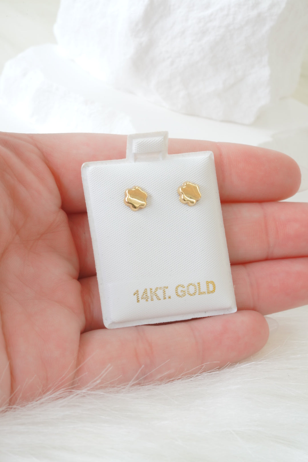 14k Baby Earrings - Tiny Flower