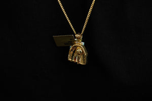 14k Cuban Chain and Baseball Hand Pendant