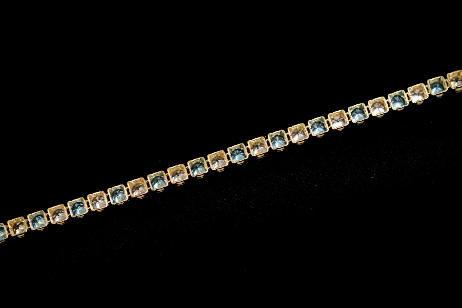 14k Blue or Pink Crystal Bracelet