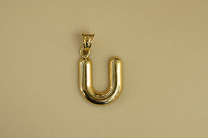 10k Chubby Initial Pendant