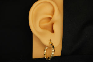 14k Small Abstract Design Hoops