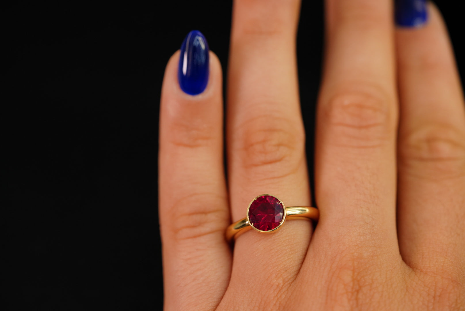 14k Red Crystal Ring