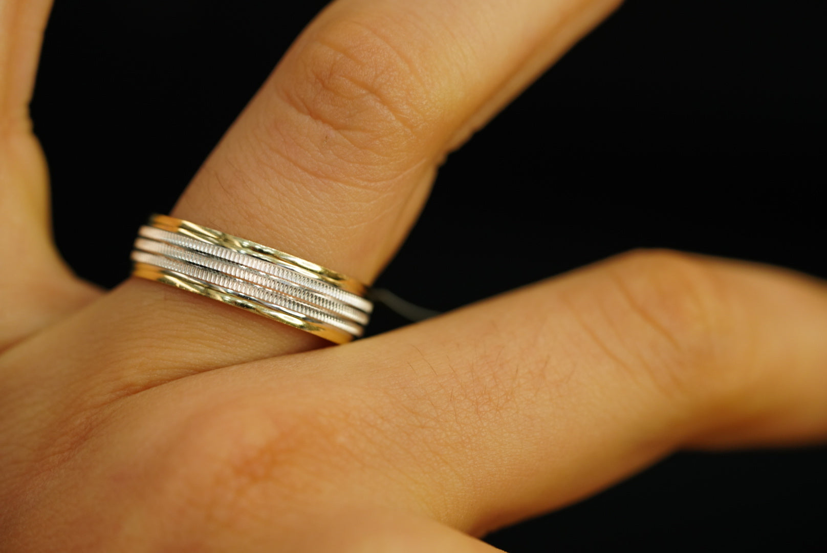 14k Two Gold Lines Band Ring