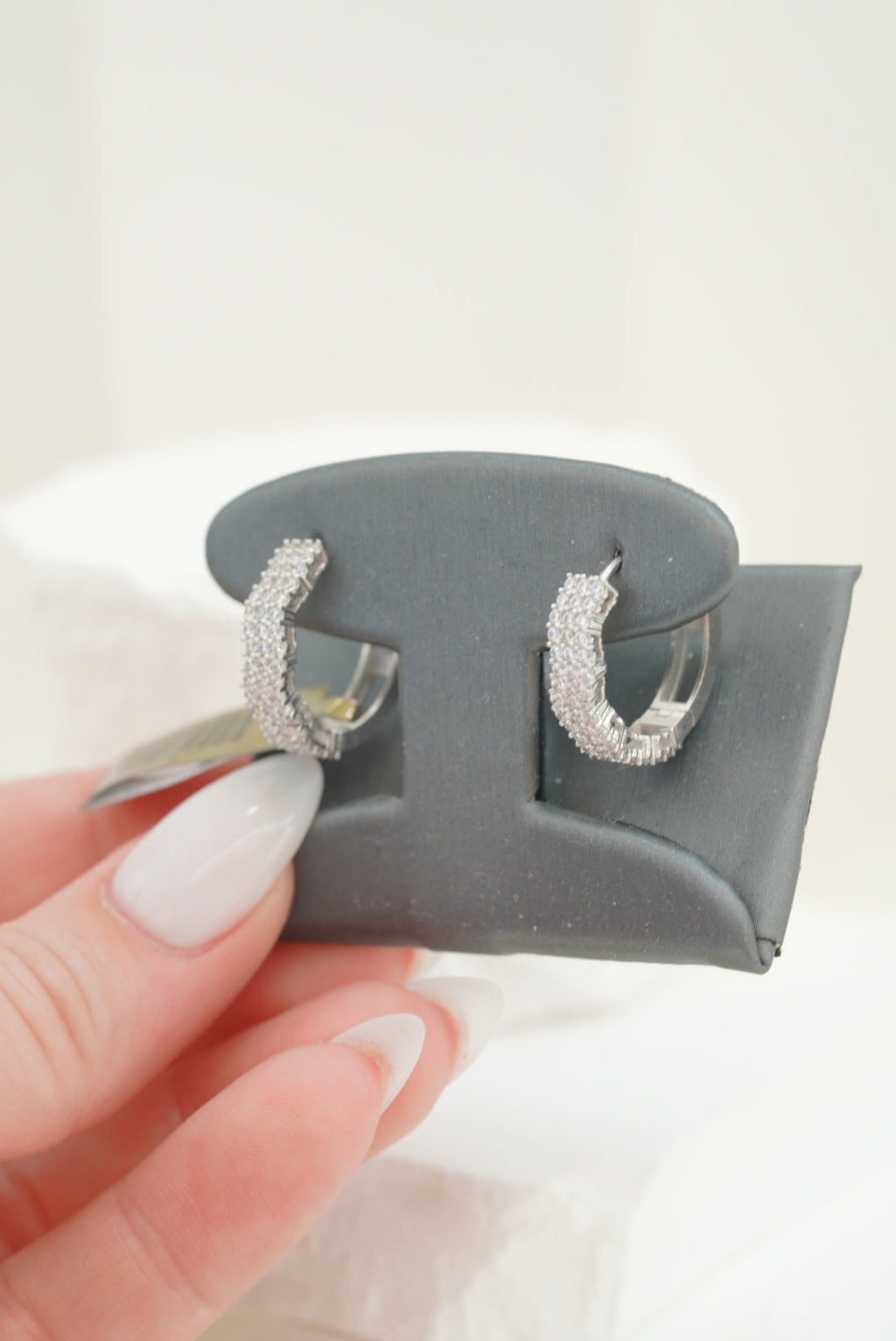 14k Hoops - White Gold Frozen