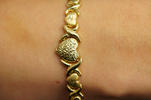 14k Big Heart XO Bracelet