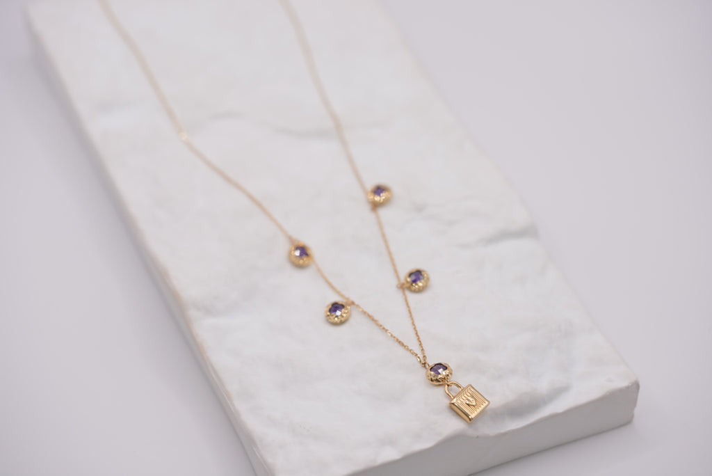 14k Necklace - Lock It