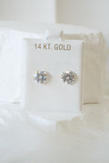 14k Baby Earrings - Bold Stone