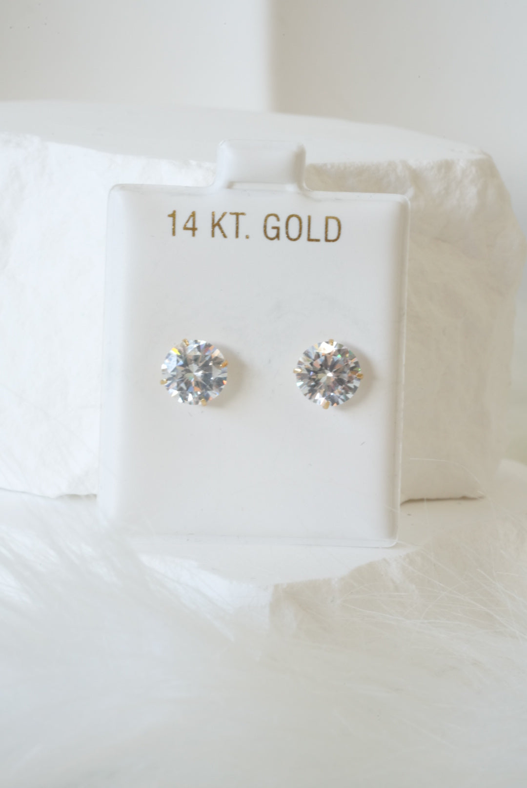 14k Baby Earrings - Bold Stone
