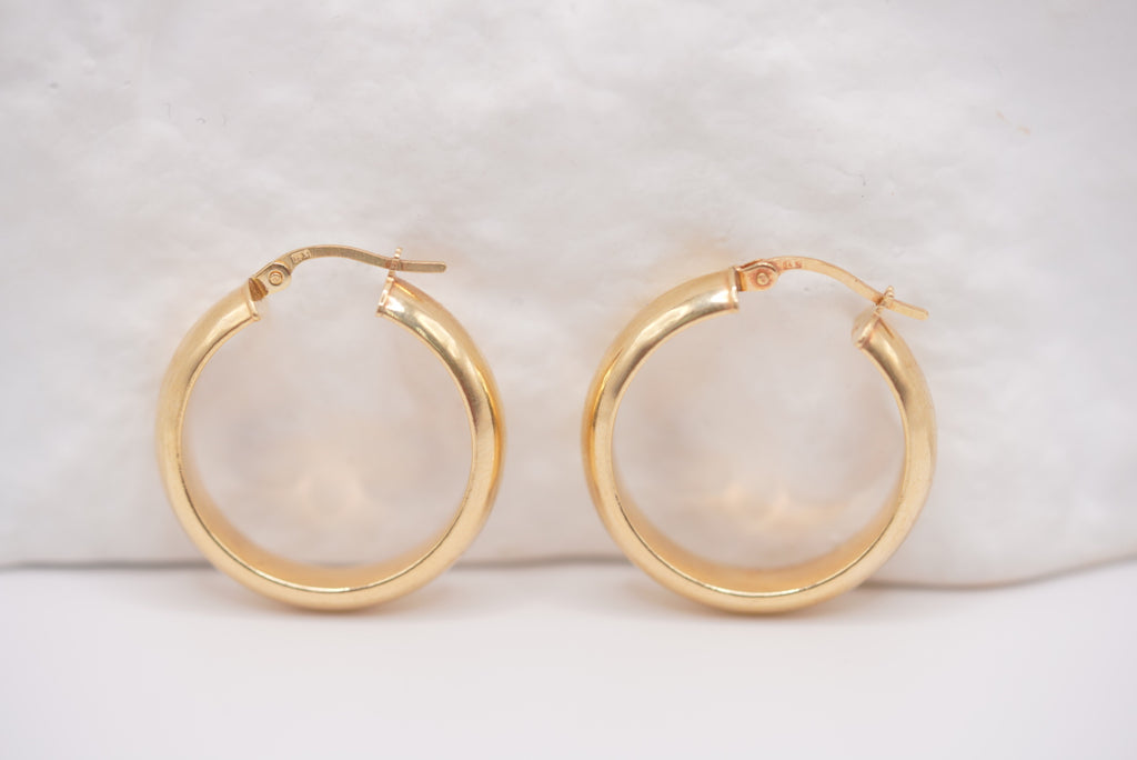 14k Hoop Earrings - Golden Halo