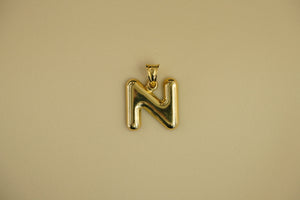 10k Chubby Initial Pendant