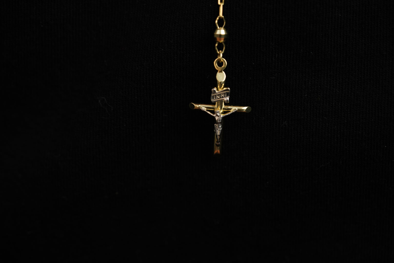 14k Three Gold Big Rosary