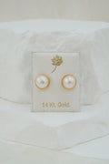 14k Baby Earrings - Big Pearls