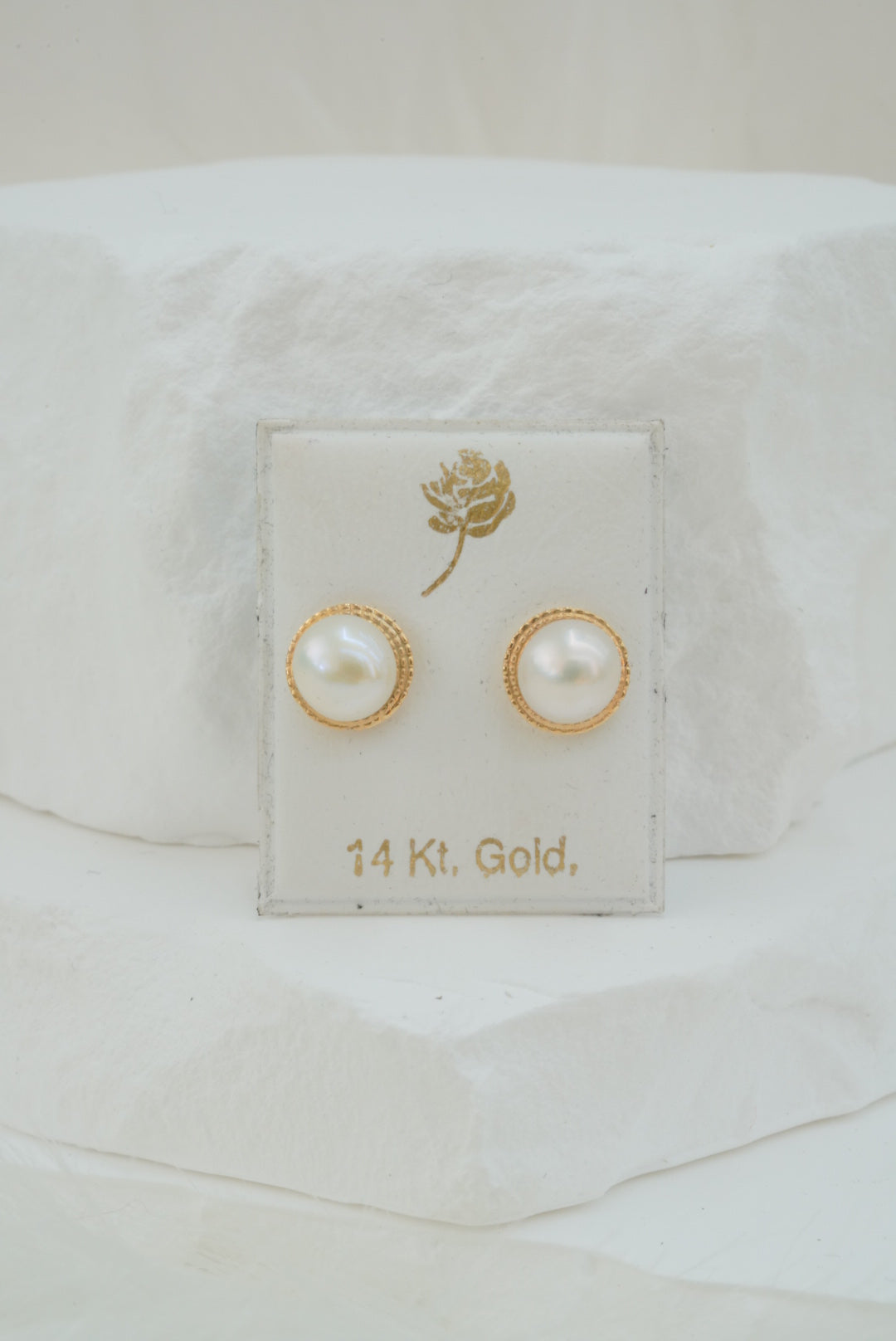 14k Baby Earrings - Big Pearls