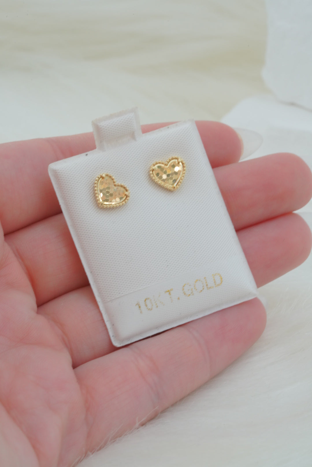 10k Earrings - Shiny Hearts