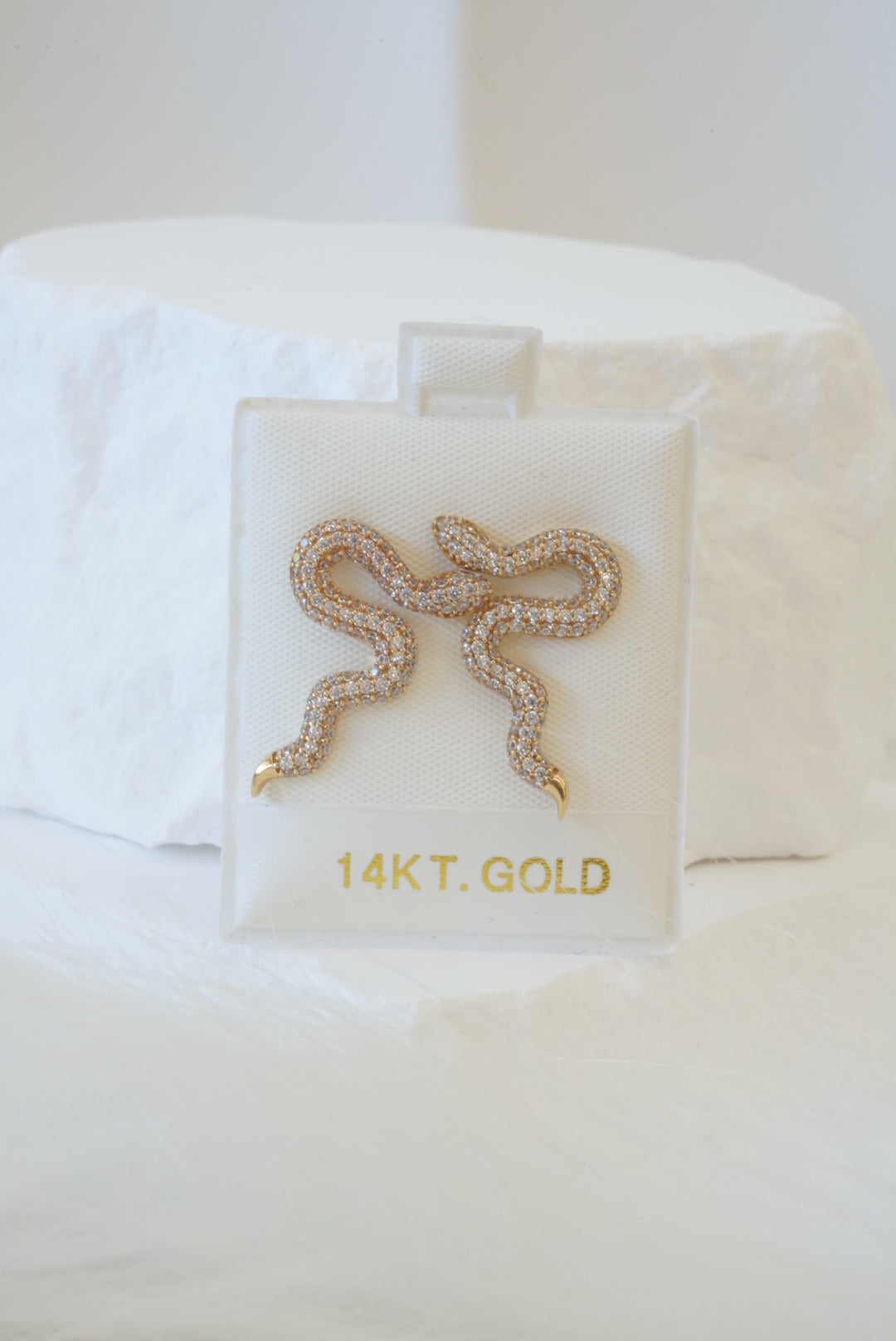 14k Earrings - Bold Snake