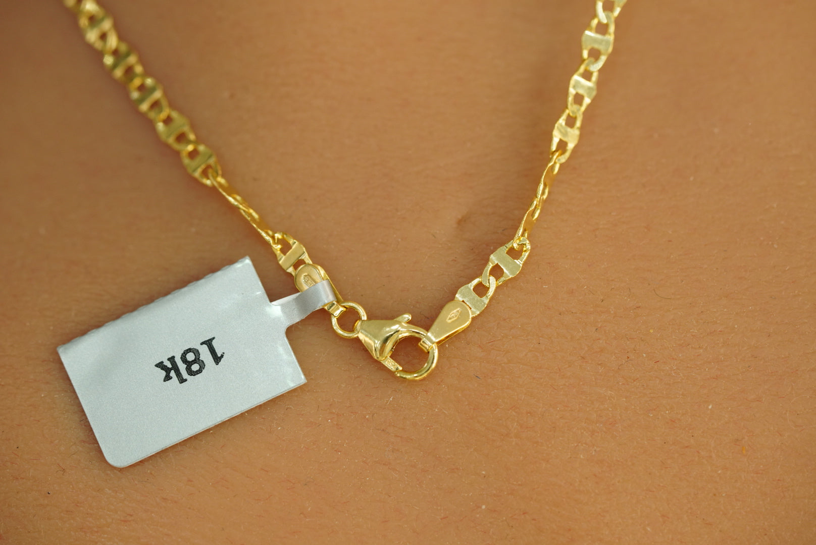 18k Abstract Chain with Cross Pendat