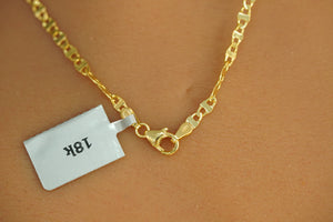 18k Abstract Chain with Cross Pendat