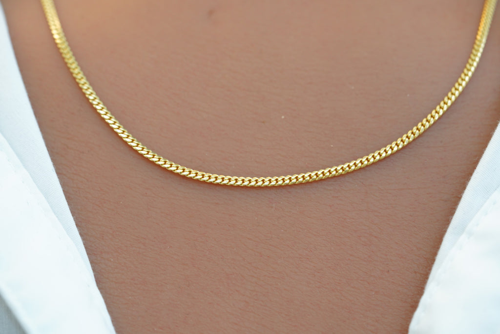 10k/14k Solid Chain - 2mm Cuban Link