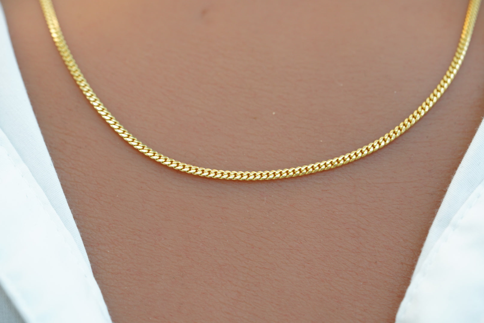 10k/14k Solid Chain - 2mm Cuban Link