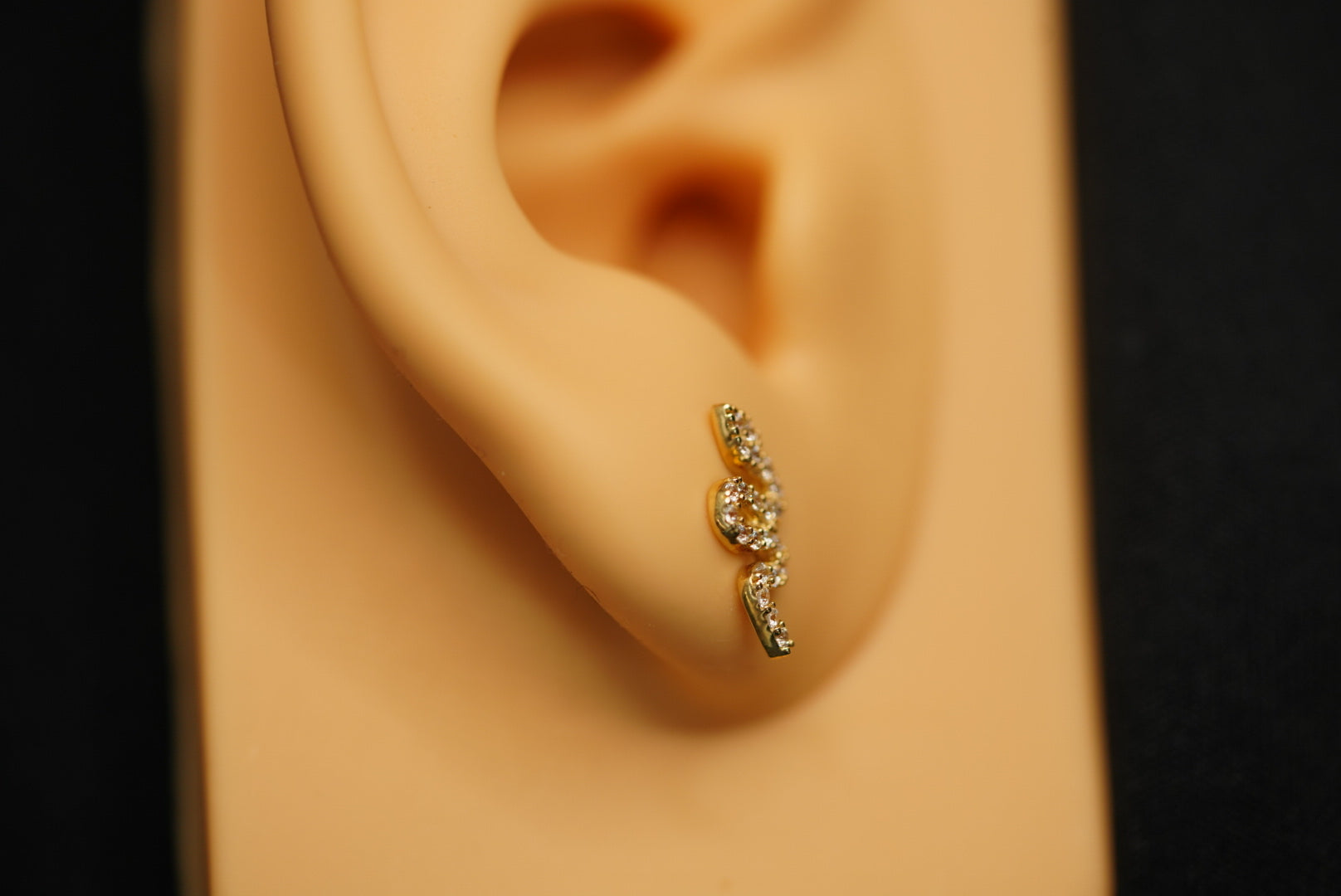 14k Snake Zircoin Stud Earring