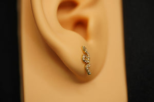 14k Snake Zircoin Stud Earring