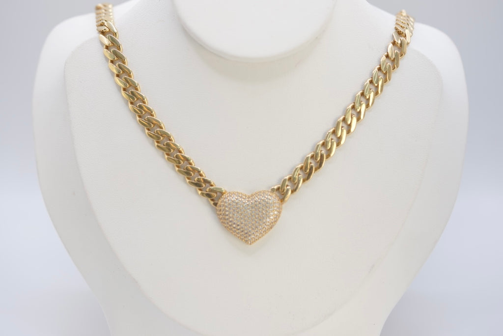 14k Necklace - Shiny Heart