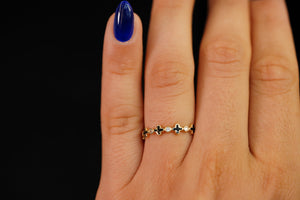 14k Black Flowers Ring