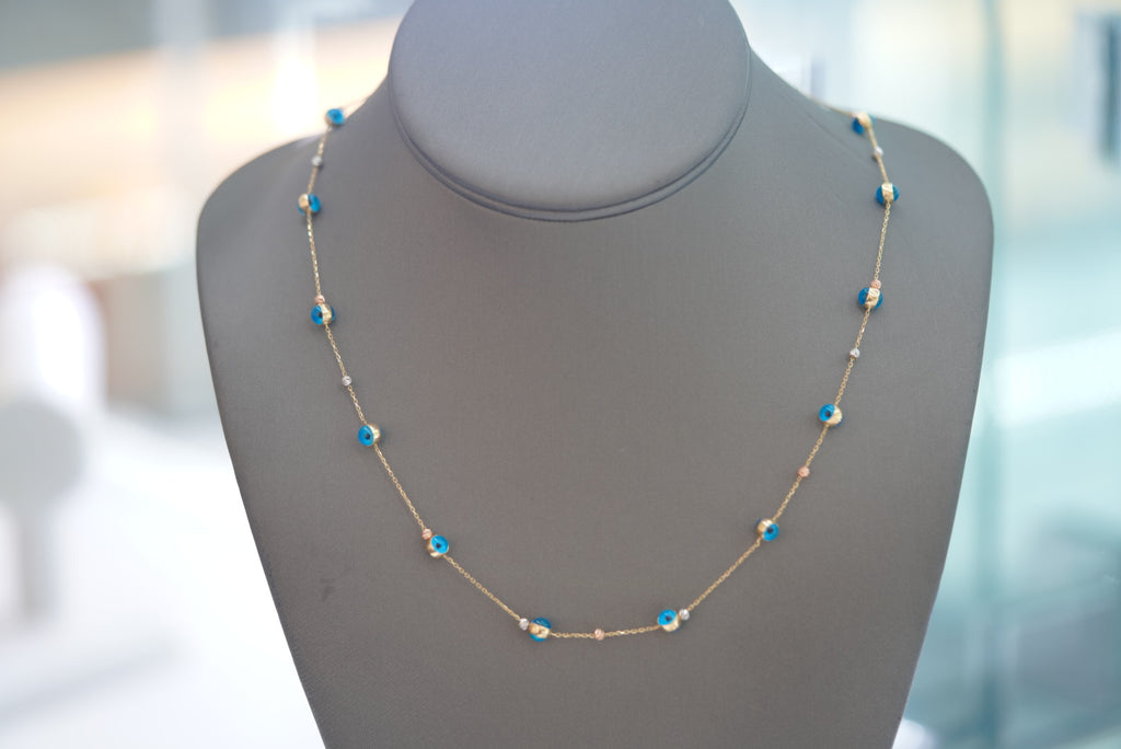 14k Women’s Chain - Blue Spheres
