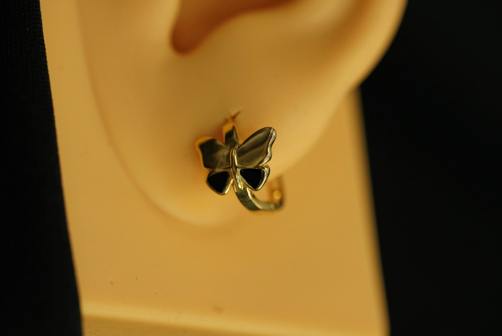 14k Butterfly Huggies