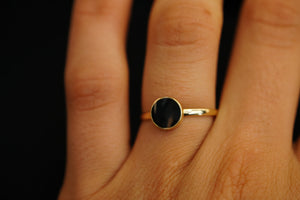 14k Black Circle Ring New