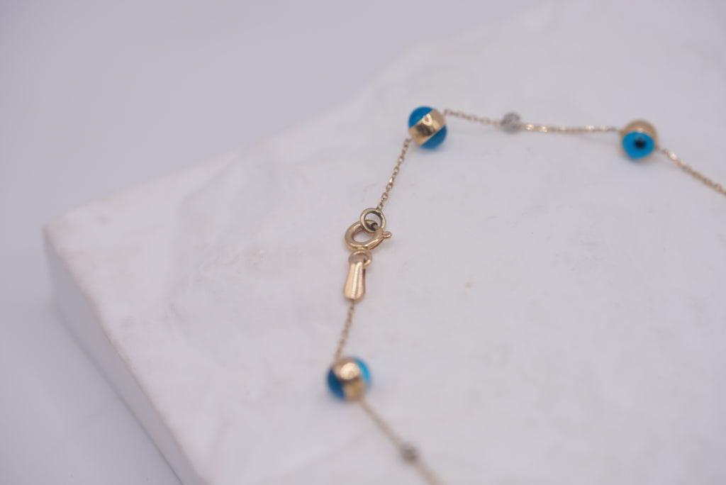 14k Women’s Chain - Blue Spheres