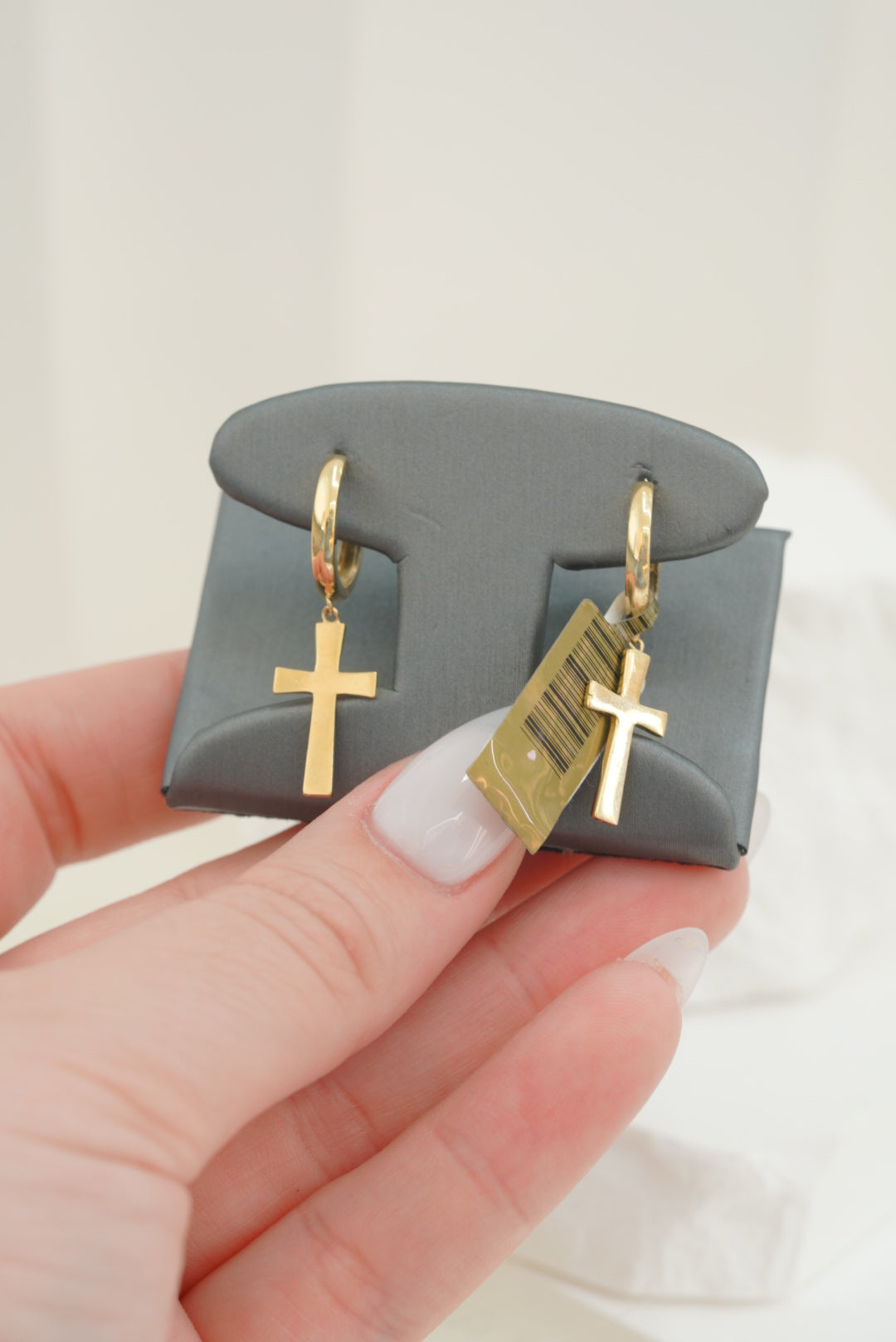 14k Hoops - Plain Cross