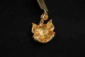 14k Crystal Cat Pendant