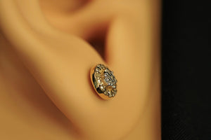 14k Diamond Circle Earring