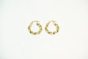 14k Small Abstract Design Hoops