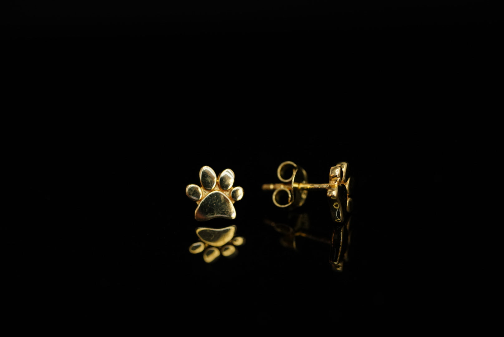 14k Dog Paw Earrings New