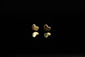 14k Small Heart Stud Earrings