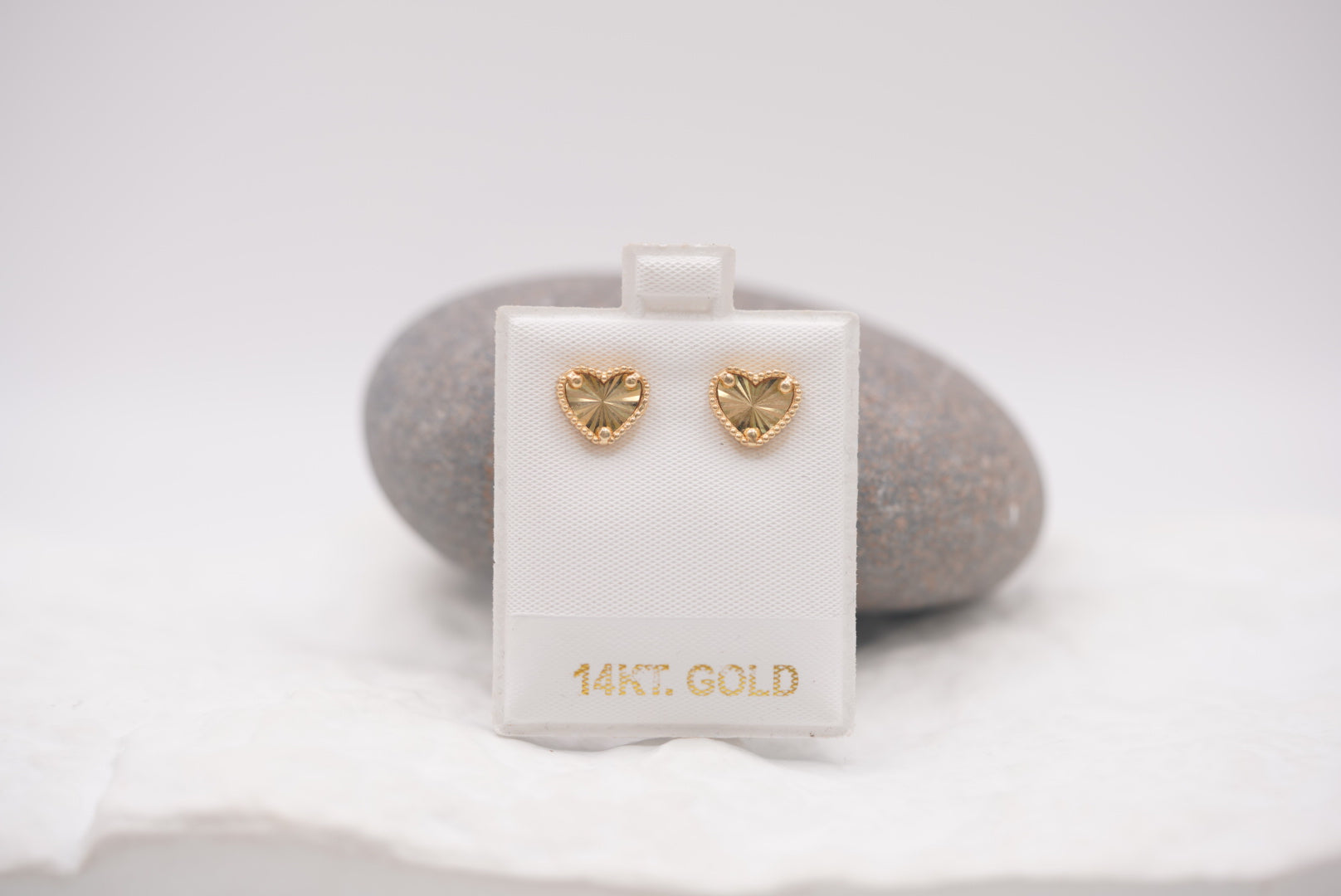 14k Earrings - Shiny Heart