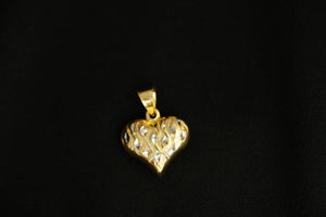 18k Diamond Cut Chain with Heart Pendant