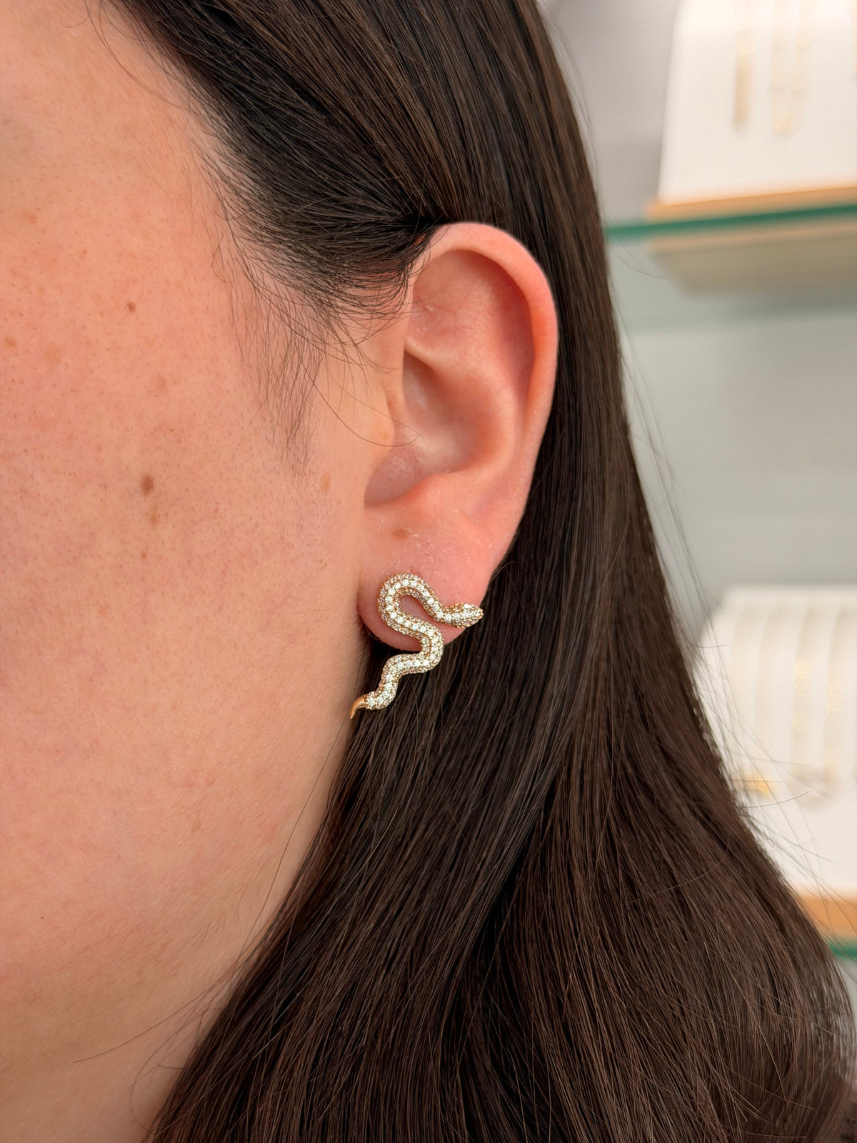 14k Earrings - Bold Snake