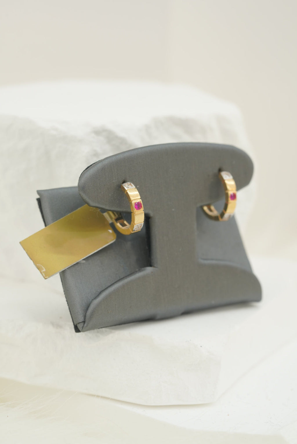 14k Hoops - Red Dot