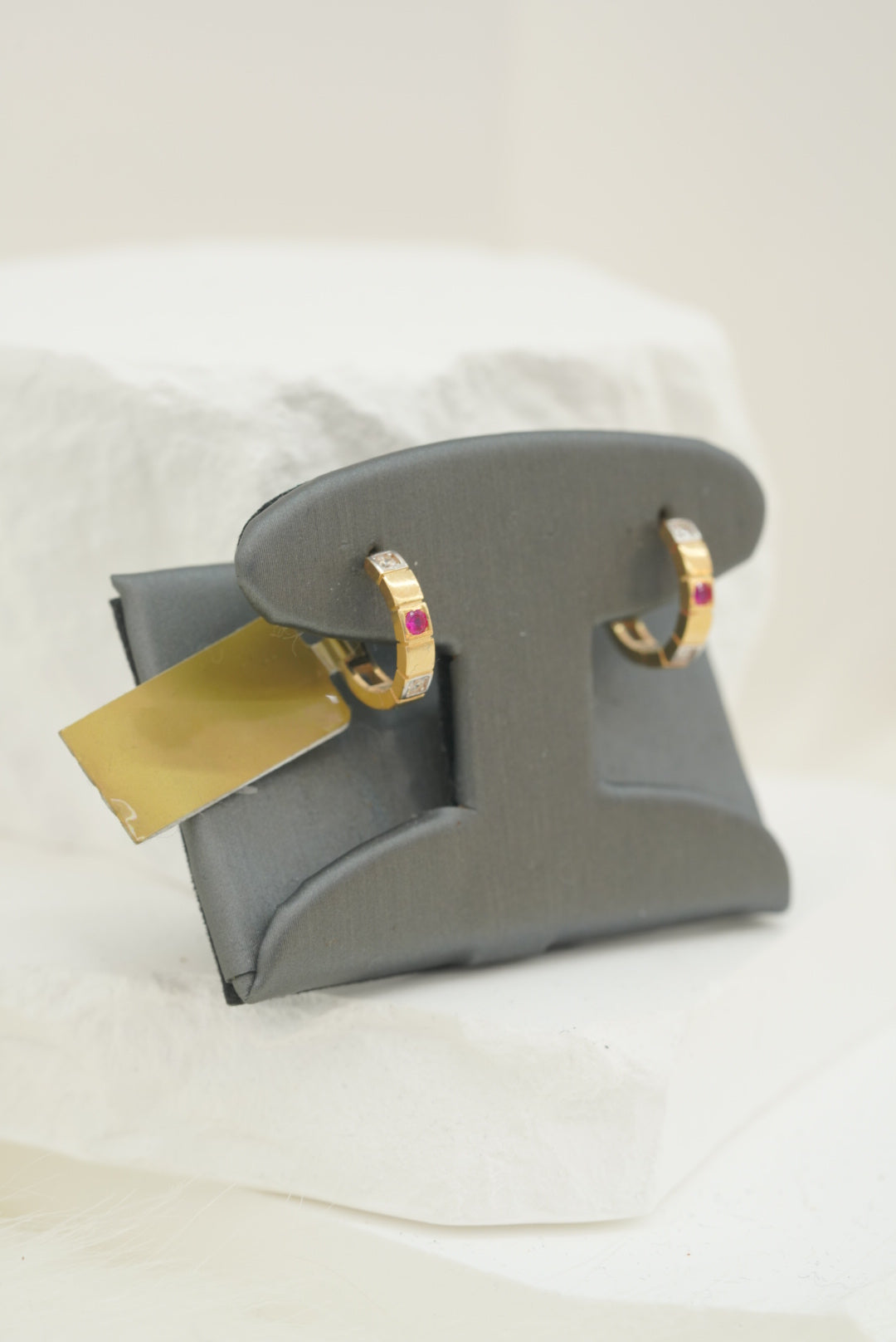 14k Hoops - Red Dot