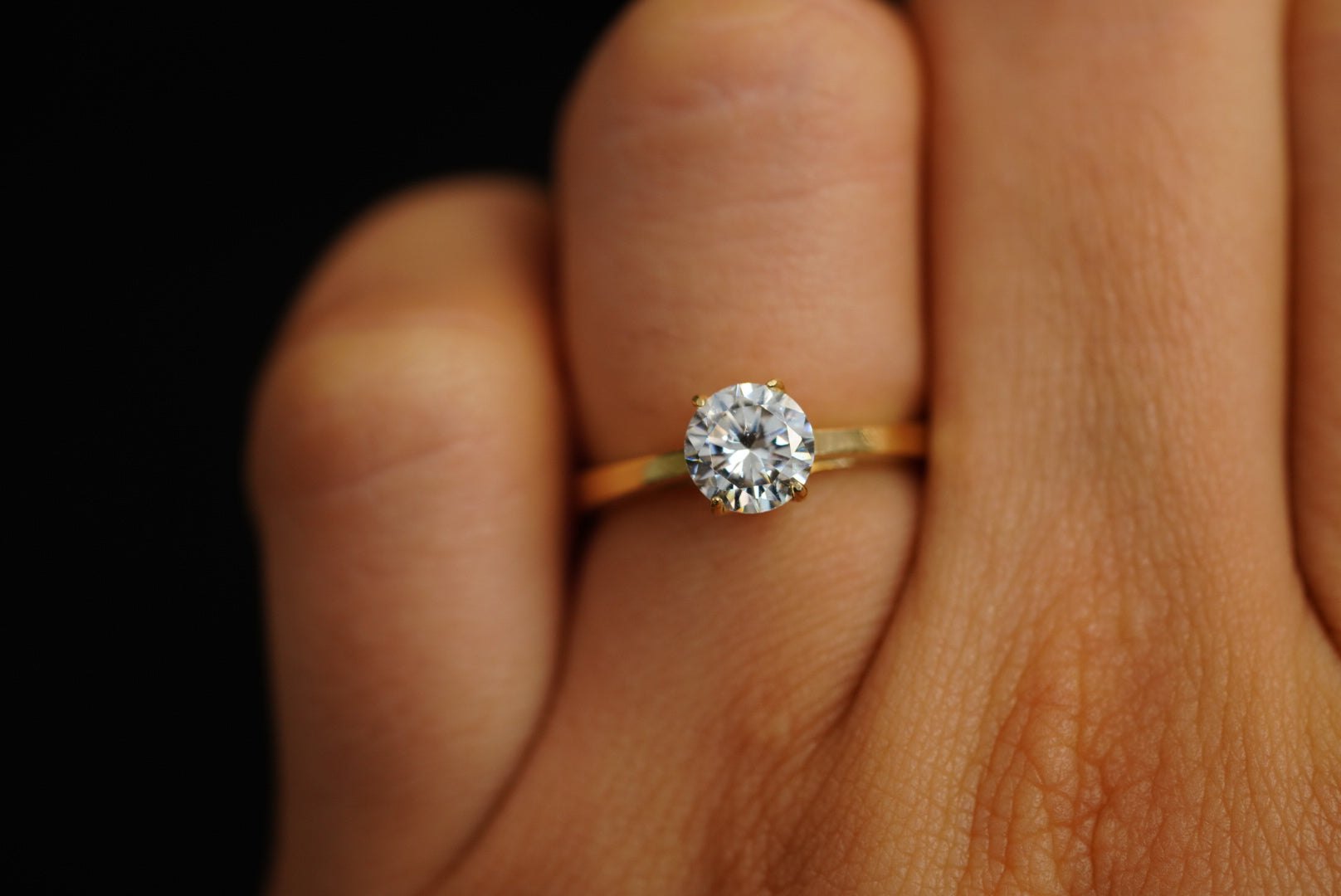 14k Crystal Engagement Ring