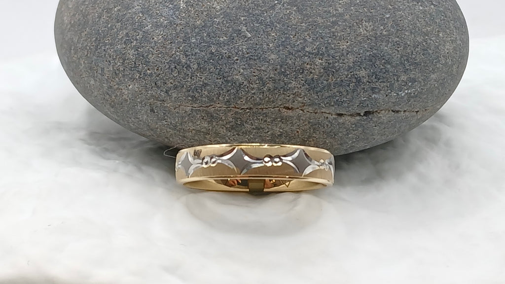 14k Alliance Ring - White & Yellow