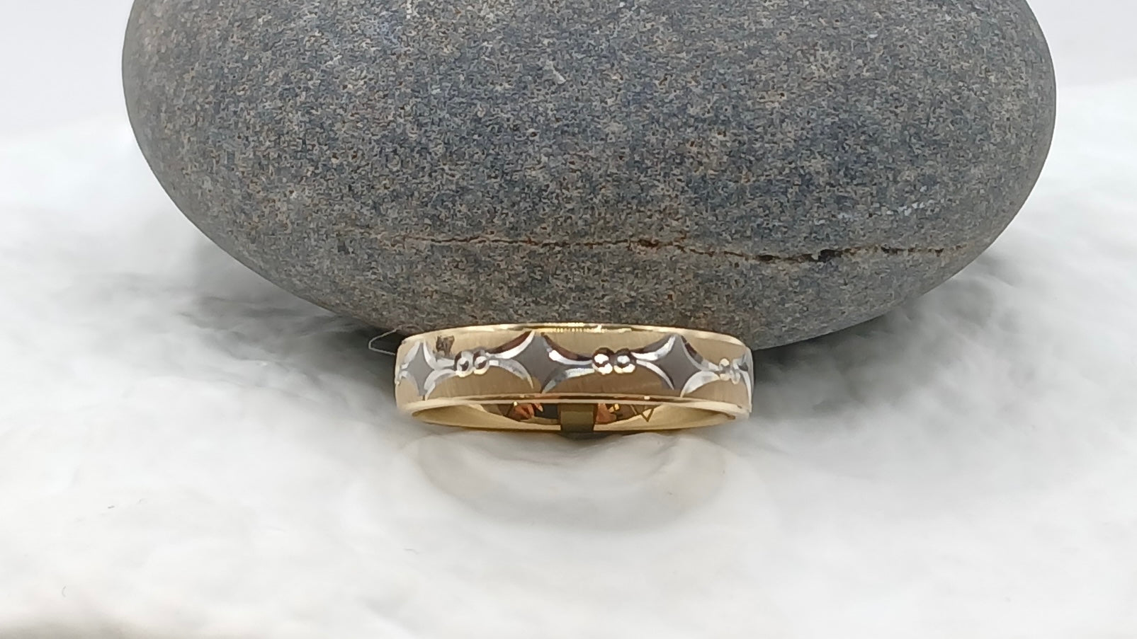 14k Alliance Ring - White & Yellow