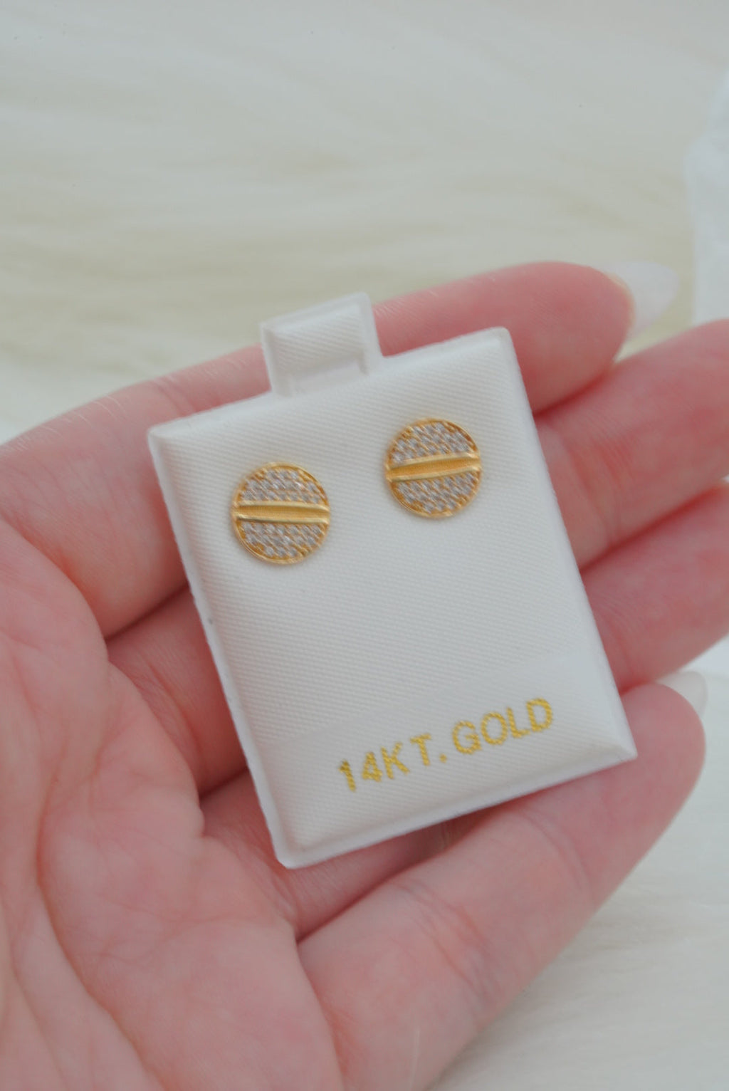 14k Earrings - Shiny Flat Circle