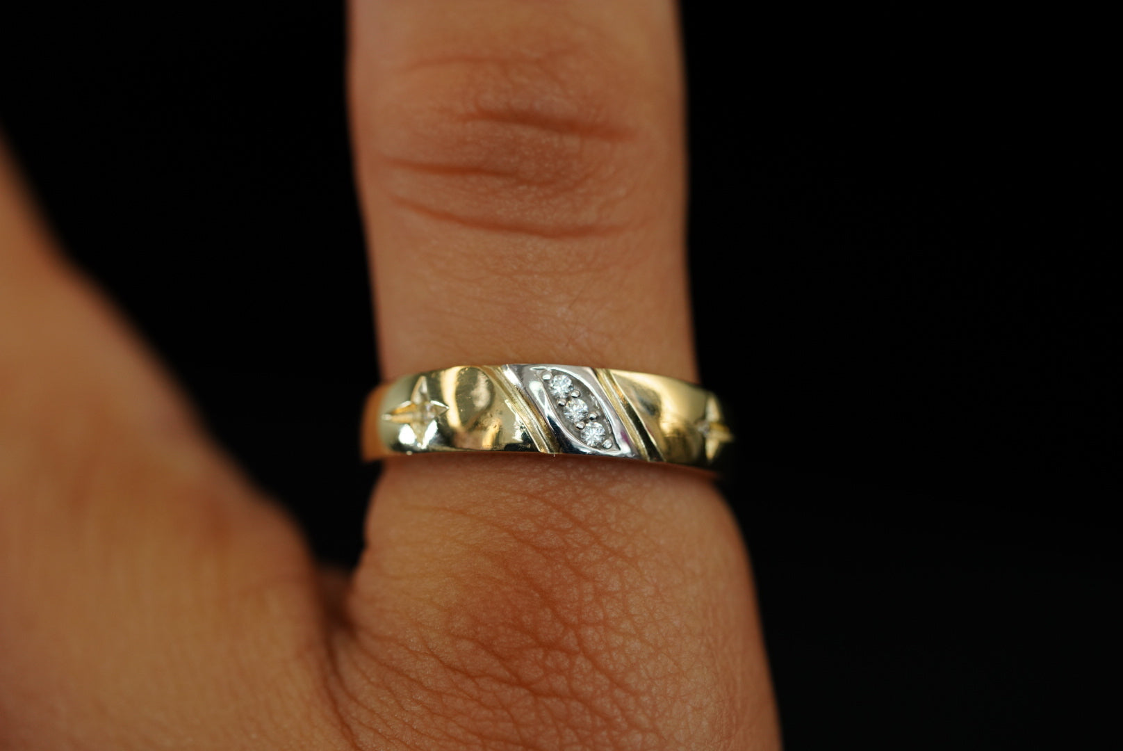 10k Two Gold Trio Matrimony Ring Set