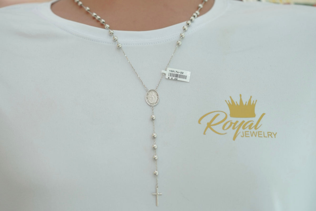 14k Rosary - White Gold Beauty